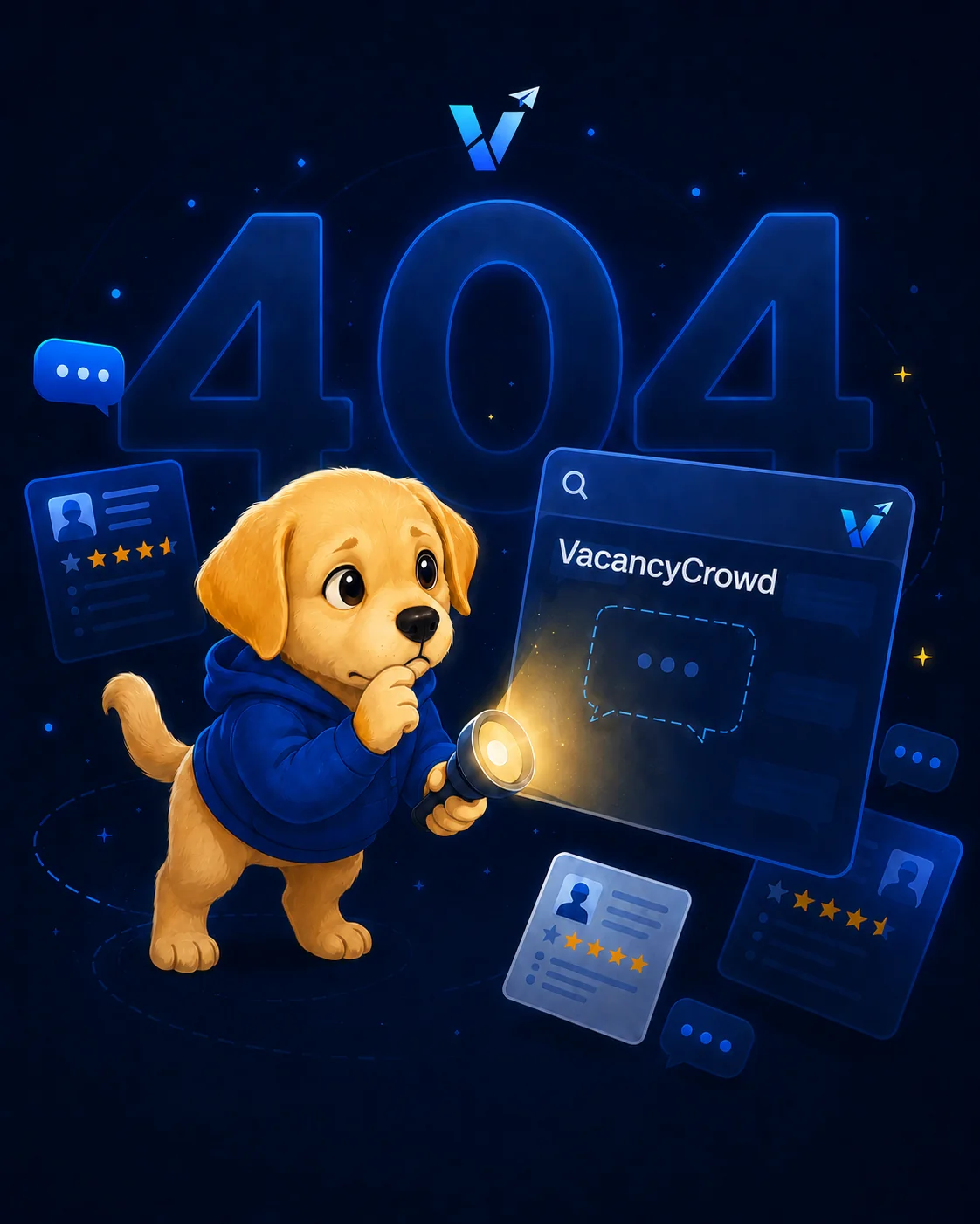VacancyCrowd golden labrador searching for the missing page